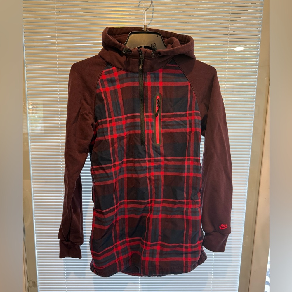 Nike flannel tunic half zip size small